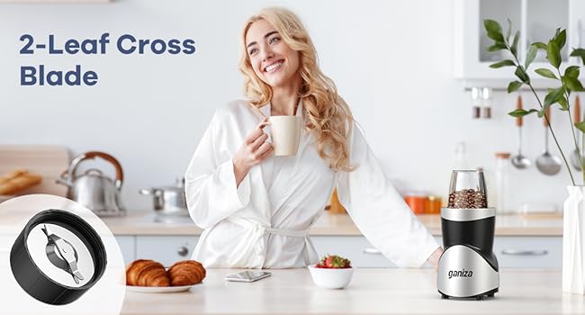 Ganiza Smoothie Blender with 14 Piece Combo Set Includes 4 BPA Free Cups 6 Blade Cross Blade for Smoothies Juices & More 800W Powerful Juicer Machine Multifunctional Blender Juicer