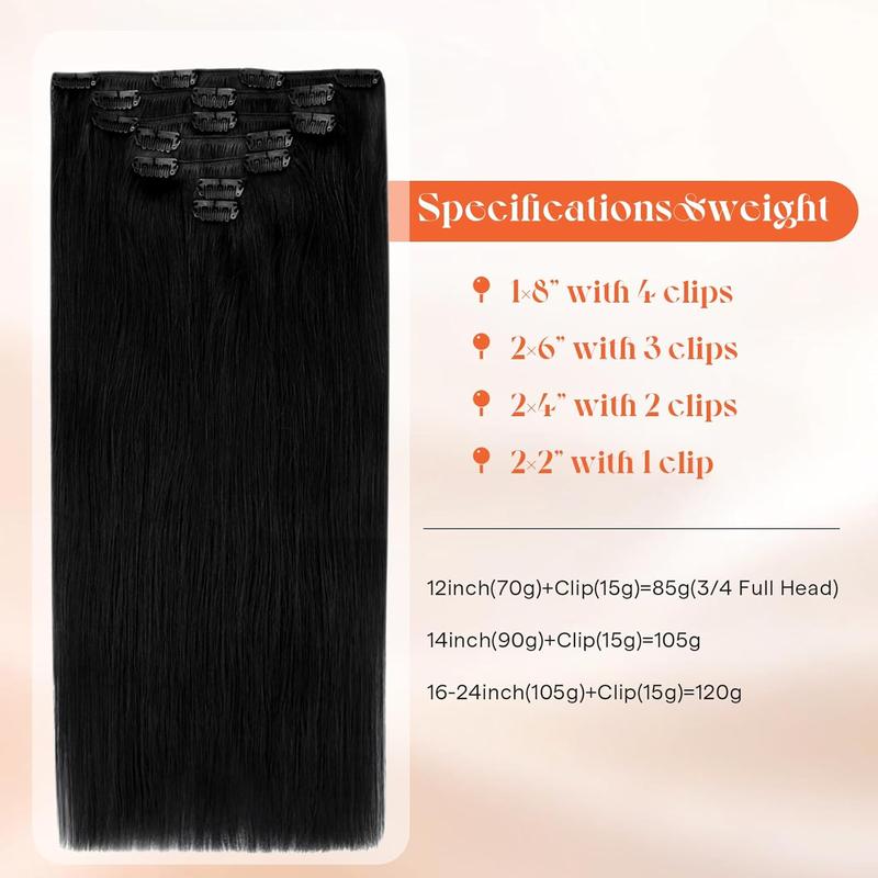 Sunny Hair Clip in Hair Extensions 12inch-24inch 7PCS Natural Straight 120G-135G"Weight for Daily,Occasions and Holiday Gifts for Women Hairpiece Holiday Hair kpop idols hair extensions #TikTokShopJumpstartSale