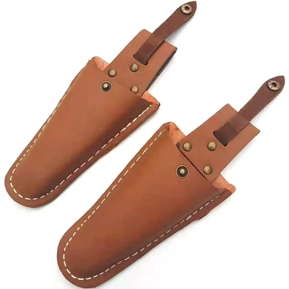 2-Pack Leather Strap Pliers Holster for Belt - Gardening Tool Sheath with Pruners Holder for Pruning Shears, Scissors - Ideal for Dad, Husband, Valentines Day Gift, Pu Leather