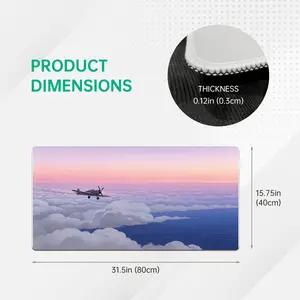 LIVEKEY 40x80" Large Gaming Mouse Pad with Artistic Aircraft Cloud Sky Design  Non-Slip Base & Comfortable Smooth Surface for Work  Office  PC  Extended Desk Mat with RGB Mouse (4080 XXL)​