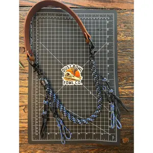 Hybrid Leather x Half Round Lanyard - Thin Blue Line