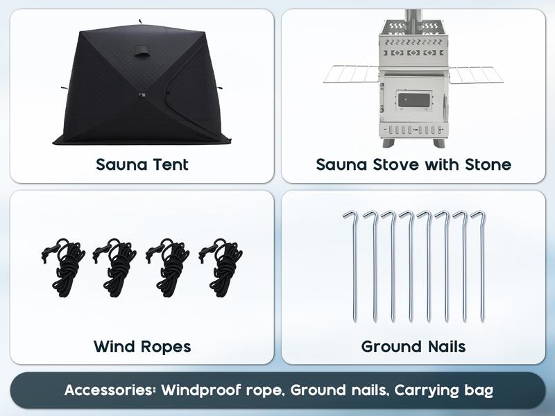 AMERLIFE 1-3 Person Steam Sauna for Home, Portable Sauna Tent with 3L 1500W Steamer, Extra Large Size 6.6’ x 3.3’ x 5.8’ Full Body Home Spa, Remote Control, Folding Chair, Grey