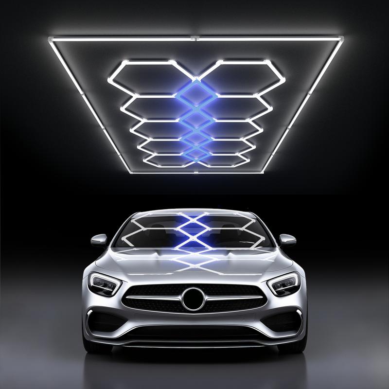 HYPERLITE Color Glow, Garage Lights, Honeycomb Design, Rectangle Frame Modular Lighting, LED Ceiling Light, 568W-624W 56800LM-62400LM, 6500K Bright White, for Garages, Workshops, Gyms, Studios, Barber Shops, Decorative Spaces,Jumpstart newyear HYPERLITE Color Glow, Garage Lights, Honeycomb Design, Rectangle Frame Modular Lighting, LED Ceiling Light, 568W-624W 56800LM-62400LM, 6500K Bright White, for Garages, Workshops, Gyms, Studios, Barber Shops, Decorative Spaces,Jumpstart newyear