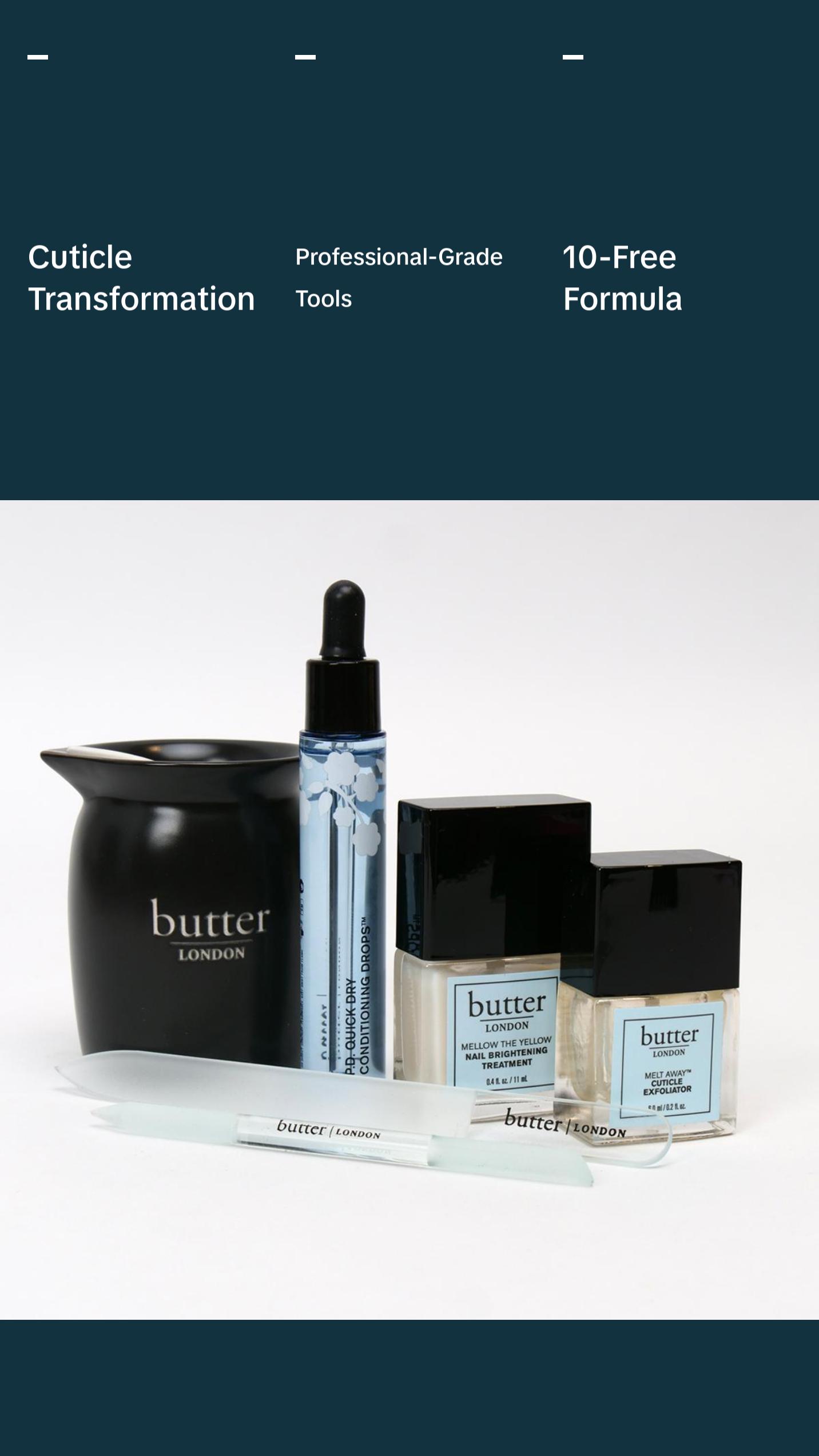 butter LONDON Ultimate Cuticle Care Kit - 6-Piece Professional Nail Treatment System for Salon-Quality Results Beauty Products