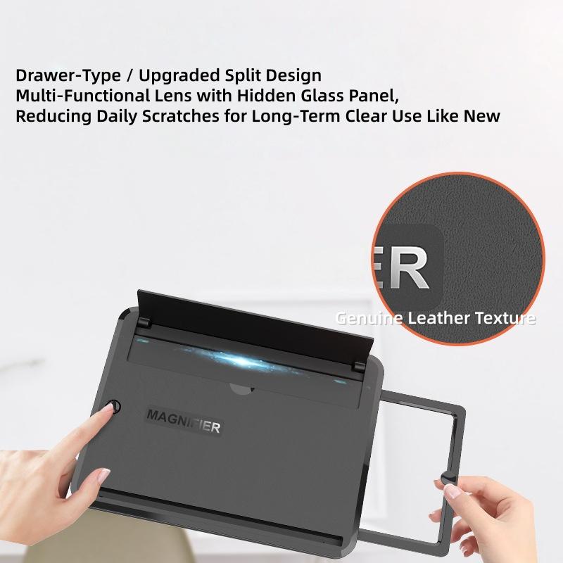 10"/14"Mobile Phone Magnifier - Ultra-HD Screen Magnifier for Easy TV Viewing Dual Orientation for Landscapes and Portrait Use Eye Protection Full-Screen Mobile Phone Magnification Magnetic Smartphone Holder Wireless Charging Bracket