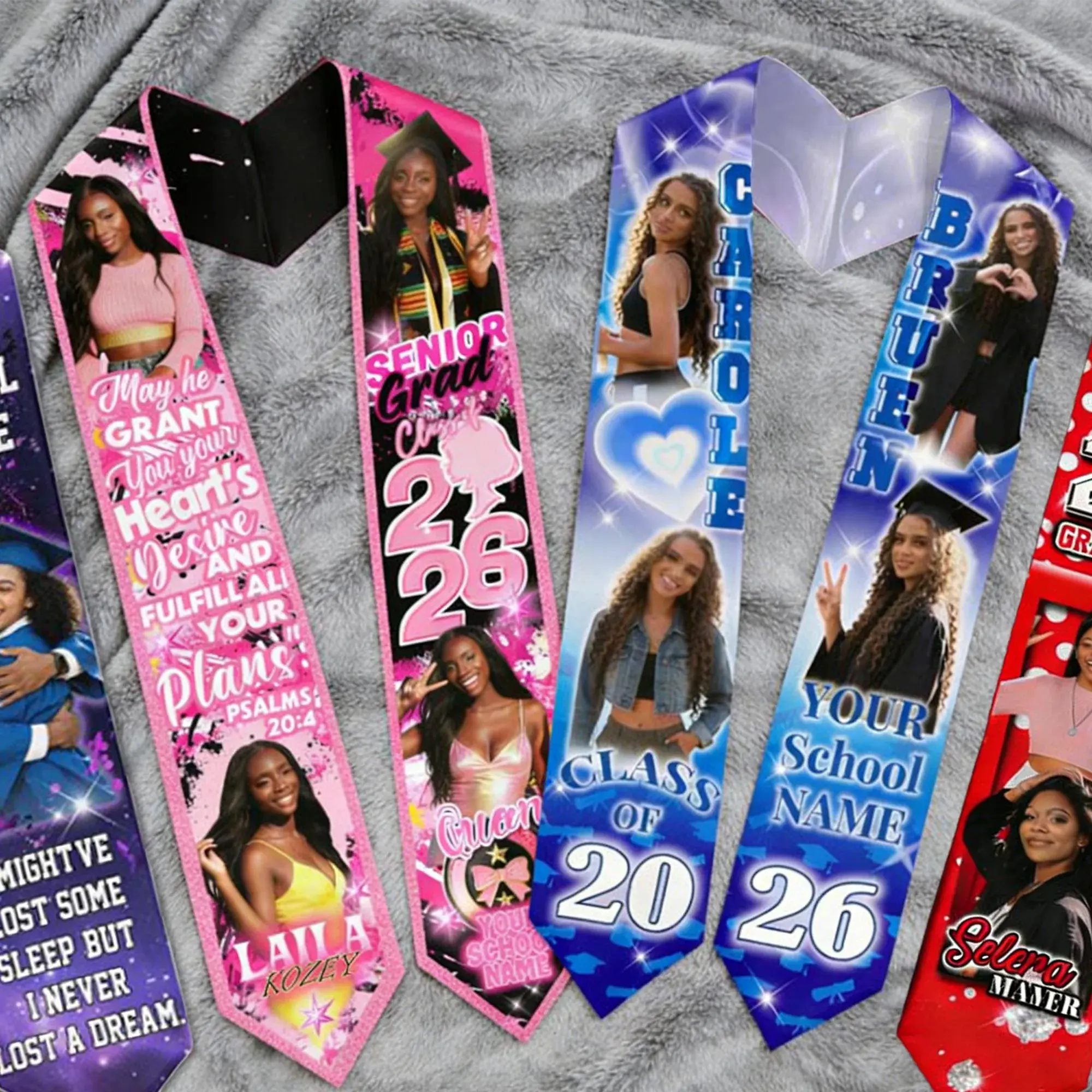 Custom Photo Graduation Stole 2026: Personalized Class of 2026 Sash, Gift for Graduates