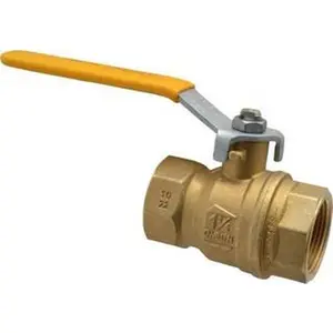 Parker Hannifin 1-1/4" Pipe, Brass Standard Ball Valve 2 Piece, InlineOne Way Flow, FNPT x FNPT Ends, Lever Handle, 600 WOG, 150 WSP XV520P-20