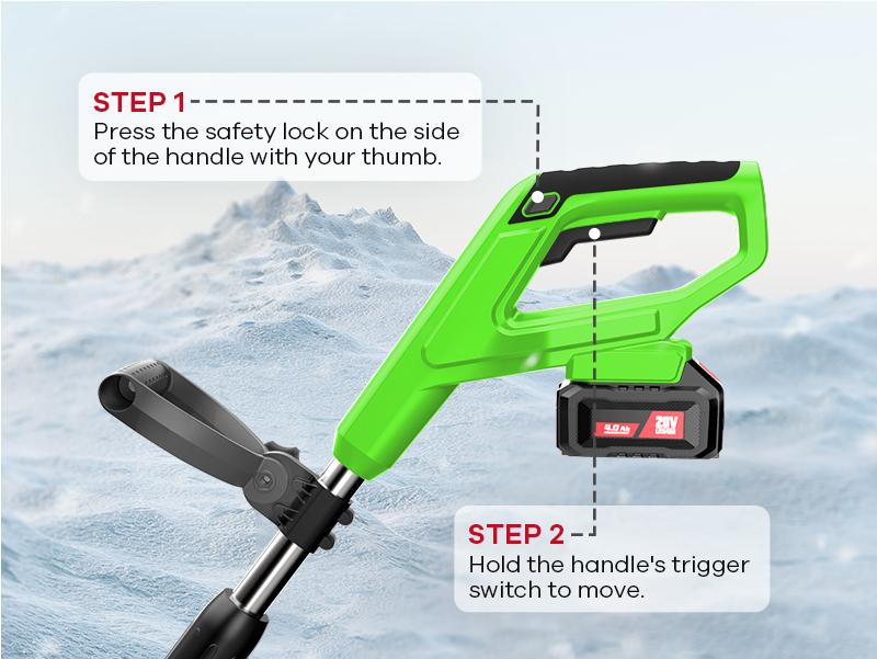 【The Final Sale!】Snow Shovel | ENHULK/Syvio 20V | 12-Inch | 4-Ah Cordless Snow Shovel with Directional Plate & Adjustable Front Ha