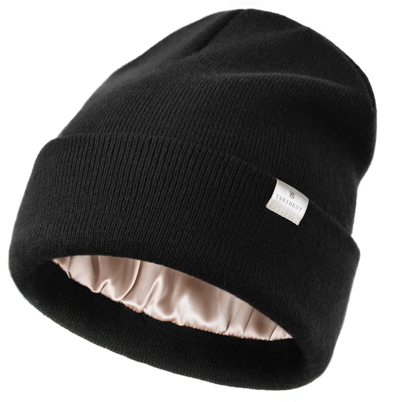 YANIBEST Satin Lined Beanie for Women Reduce Frizz Winter Hats for Women Men Silk Lining Soft Slouchy Warm Cuffed Less Static TikTokShopBlackFriday