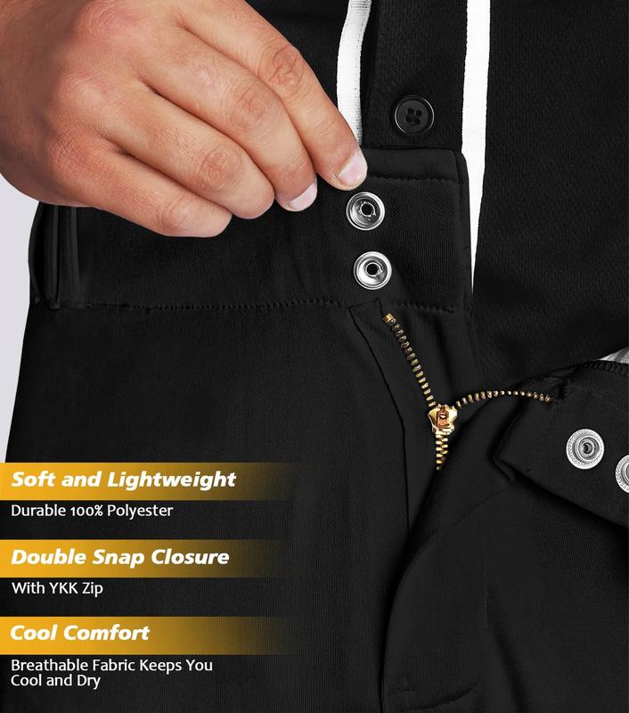 Penveer Knicker Style Adult Baseball Pants with Durable Snap Zip, Elastic Bottom Mens Baseball Pants (Black) Athletic Stretchable High Waisted Athletic