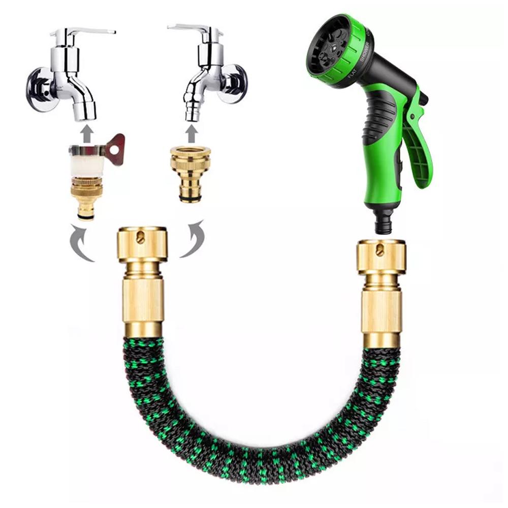 25/50/75/100FT Expandable Garden Hose, Water Pipe With 10-Function Nozzle, Additional Strength 2500D, Durable Flexible Water Pipe Without Kink, 3/4" Solid Fittings, Outdoor Tools