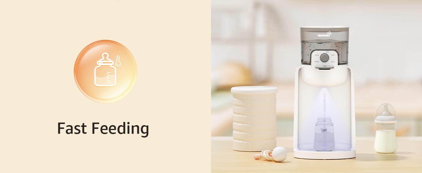 GROWNSY Instant Baby Bottle Warmer, Precise 4 Temperatures Control | Night Light, Midnight Feeding | Warm Water Dispenser for Formula in Seconds | 72H Smart Thermostat, Easy Keep Warm, Mom's Best Choice