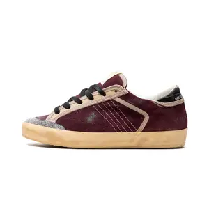SUPER-STAR PENSTAR SUEDE UPPER CRYSTAL PENSTAR SKATE STAR VINTAGE LEATHER HEEL SIGNATURE FOXING "WINE RED BLACK"