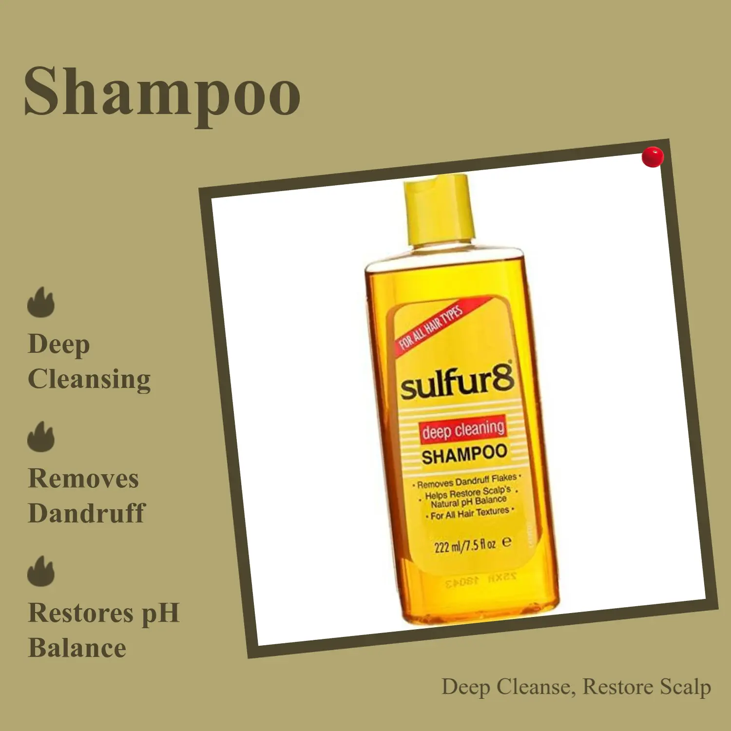 Swisa Beauty Sulfur8 Clarifying Shampoo for Dandruff Control, Deep Cleanse & Restore Scalp Care Treatment, Sulfate-Free Hair Care Products for All Hair Types, Single, Adults, Liquid