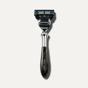 Caswell-Massey Black Marble Razor Handle for Men | Gillette Fusion ProGlide Razor Included