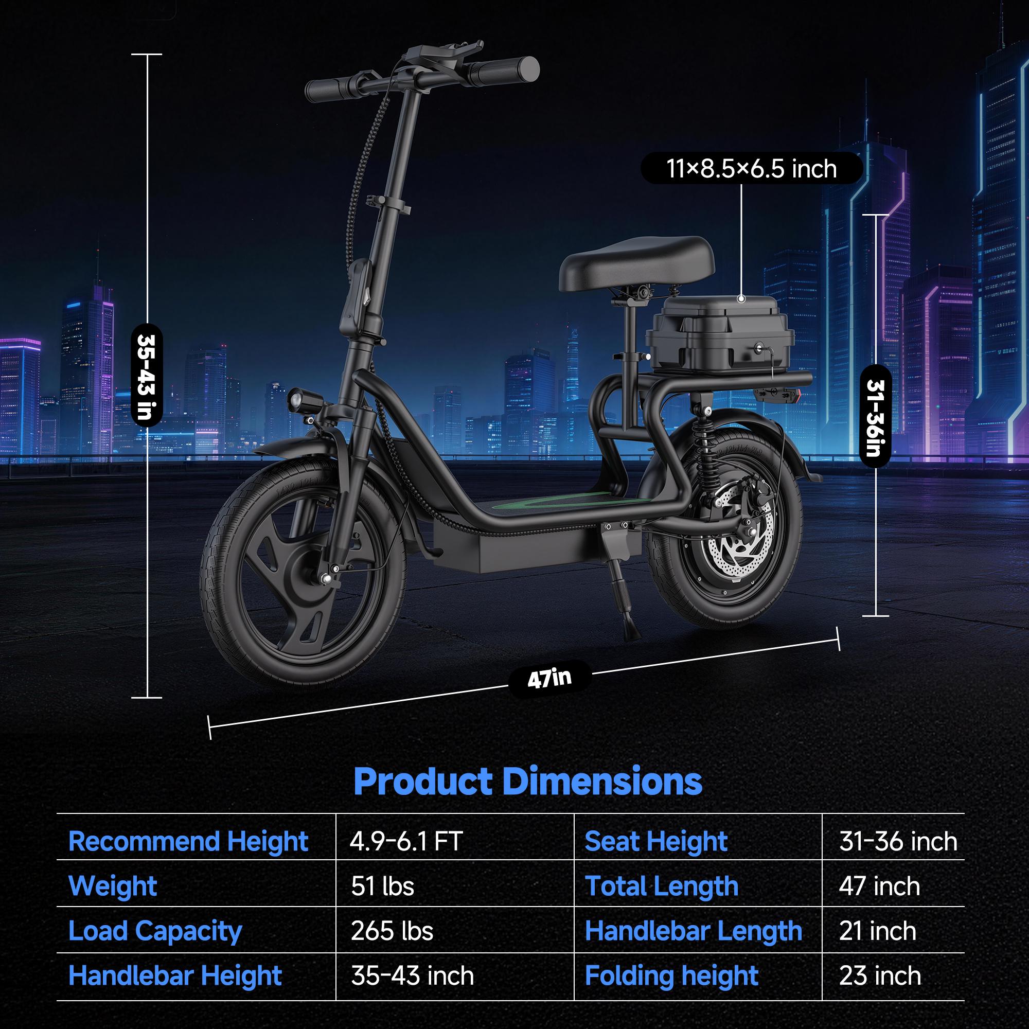 500W Electric Scooter with Seat & Storage – 22MPH, Foldable for Adults & Kids, Perfect for Family Rides ‍‍
