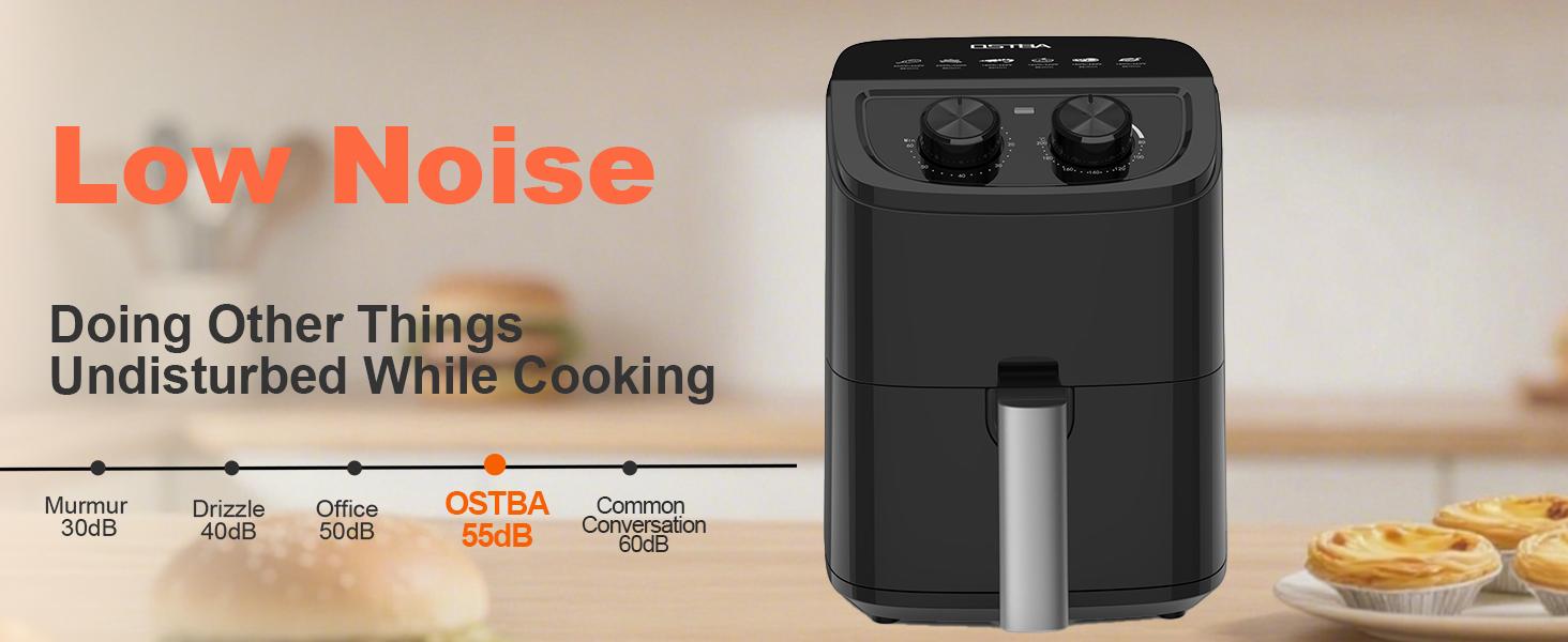 OSTBA 4.5QT Air Fryer with Tempered Glass LED Touch Screen, 6 Presets One-Touch Cooking, Adjustable Temp & Time, Dishwasher Safe Nonstick Basket, Oil-Free Healthy Cooking, 1–4 People