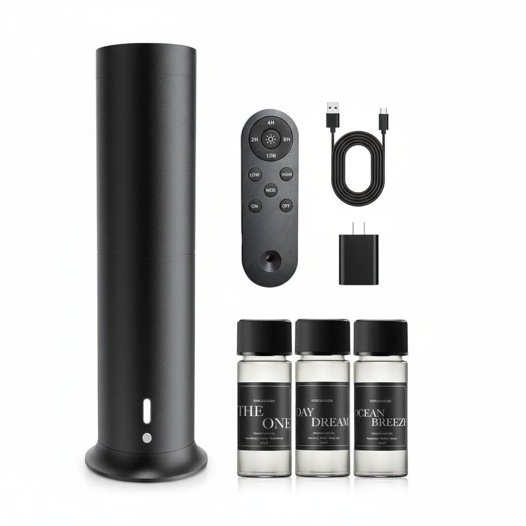 Diffuser Air 2 Discovery Kit with Cold-Air Diffusion Tech - Covers 1000 Sq Ft, Rechargeable Battery, Remote Control & Programmable Timer, Includes Top 3 luxury hotel inspired oils scents for your home