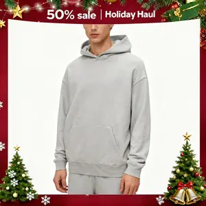 Men's Good Hrnd Hooded Light Oatmeal Essentials Hoodie Loose Fit Trendy Streetwear Casual Top for Everyday Wear