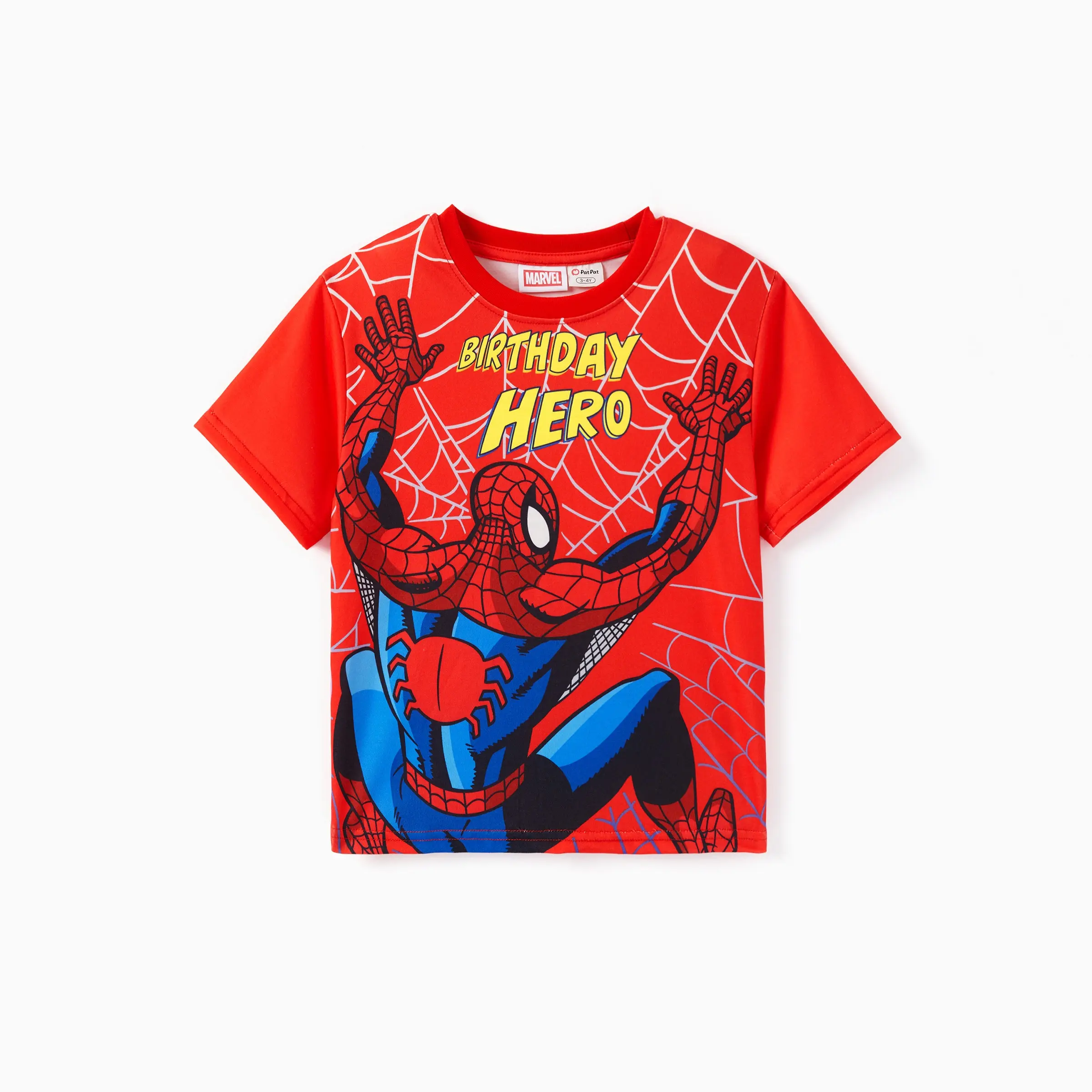 PatPat Marvel Toddler/Kids Boy Spiderman Character Graphic Colorblock Bomber T-shirt Red