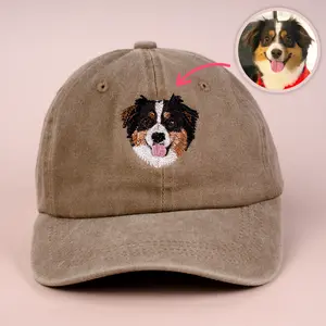 Custom Embroidered Dog Portrait Hat: Personalized Pet Baseball Cap | Gifts for Dog Owners
