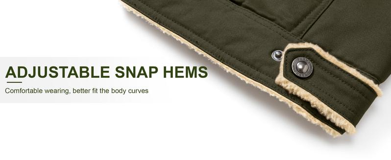 MAGCOMSEN Men's Sherpa Lined Winter Trucker Jacket Warm Multi Pocket Casual Jacket Collared Menswear Tops Cotton Fleece Long Sleeve FallFreshness Khaki Beige Jacket Outdoorfun