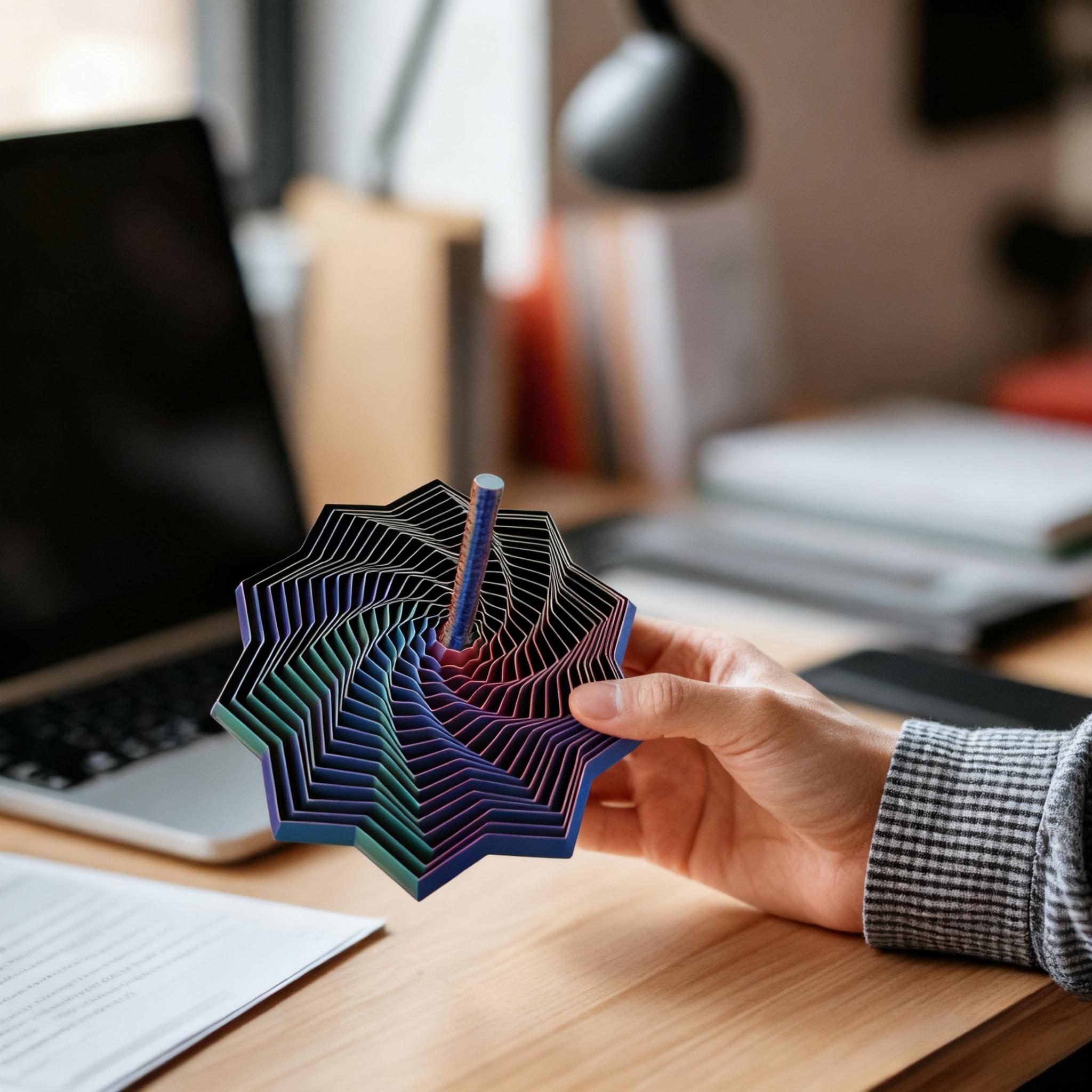 Fidget Use Visual 3D Printed Sensory Fidget Star - Stress Relief Spiral Toy - TikTok Shop