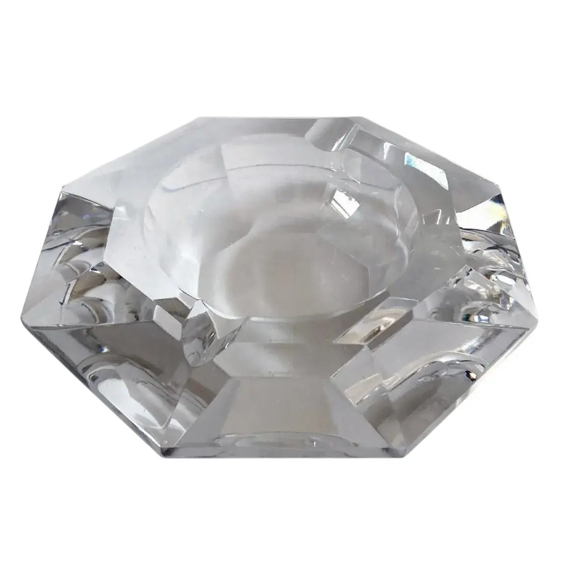 Val St. Lambert Octagonal Crystal Ashtray: A Study in Light
