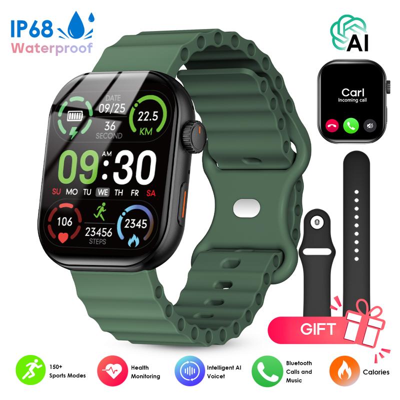 PINTEEK F39C Smartwatch – ChatGPT AI Voice Assistant, IP68 Waterproof, Wireless Charging, Bluetooth Calls, Heart Rate & Sleep Monitoring, Multi-Sport Modes, Step & Calorie Tracker, Durable Wearable