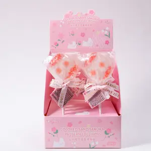 Sakura in a Candy!  Beautiful Colored Sand Cherry Blossom Lollipops  Most aesthetic treats you'll see today!