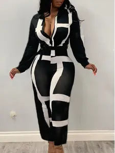 Women's Print Design Black/White Jumper