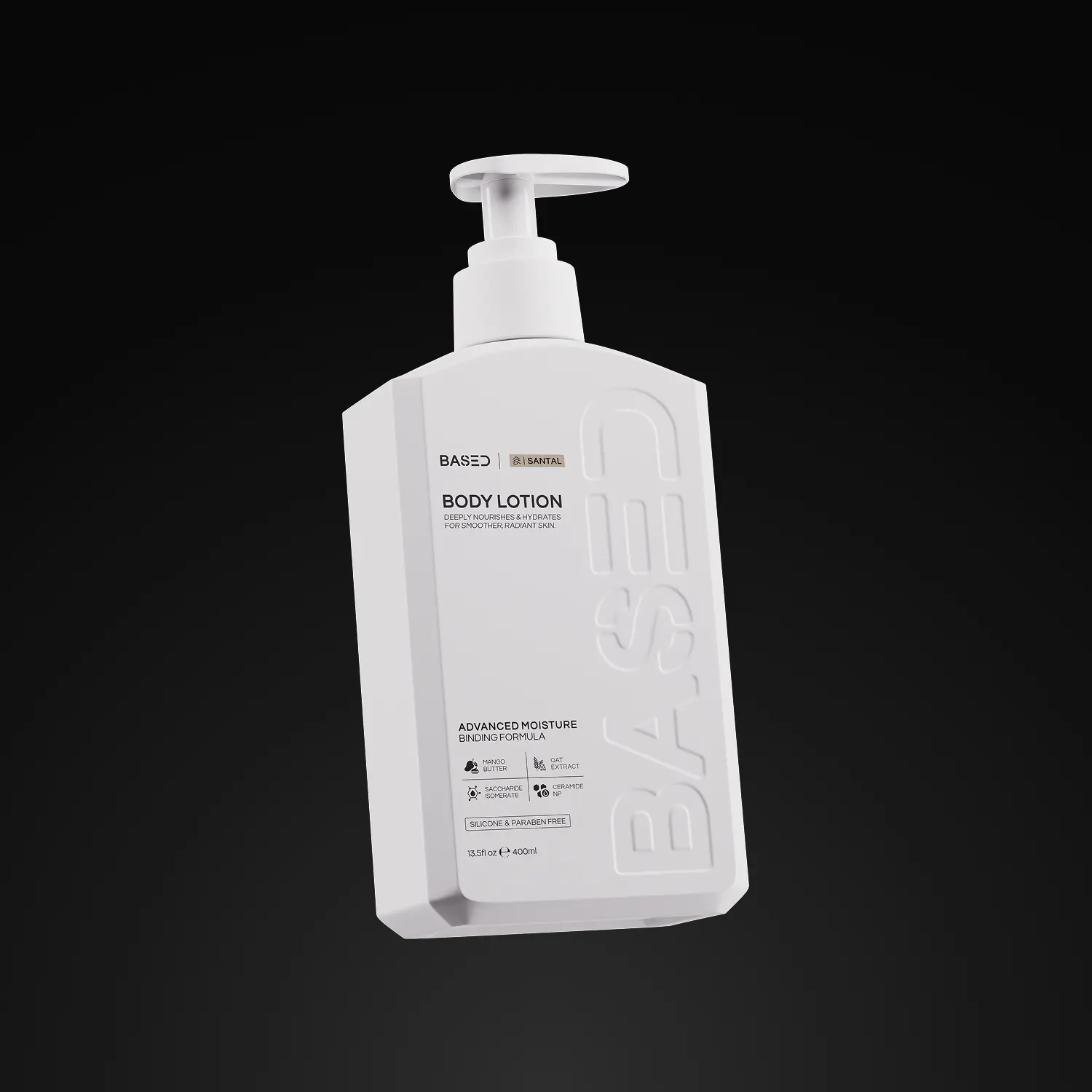 BASED Body Lotion | Santal Scent | Advanced Moisture Binding, Deeply Nourished, Visibly Radiant | Simple, Effective, BASED.