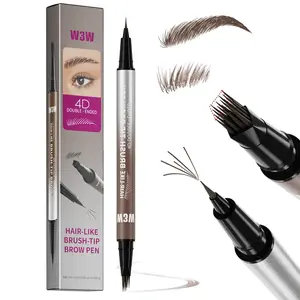 4D Micro-Sculpting Dual-Ended Pen - Waterproof Eyebrow Shaping Pen, ultra-precise tip + artificial brush, sweat and moisture resistant, creates natural eyebrow makeup.