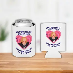 I'm Positively Bedeviled With Meetings, Et Cetera Can Cooler, Moira Rose Funny Quote Can Cozies, Schitt's Creek Koozie, Gift For Fan