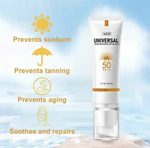 VGO-Universal Tinted MoisturizerSPF 50+ Earthy yellow liquid lt can be used asfoundation liquid-A Skincare Sunscreen Facial Uv