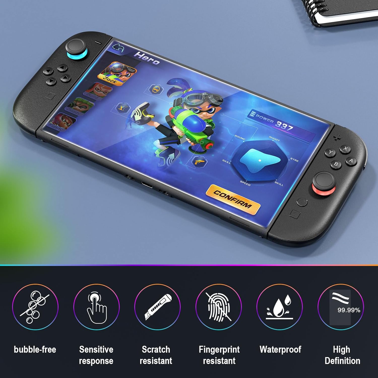 HEYSTOP Switch 2 Case Set - Protective Carrying Case with PC Cover & TPU Grip, Large Capacity for Accessories, HD Tempered Glass, Joystick Covers, Adjustable Console Protector