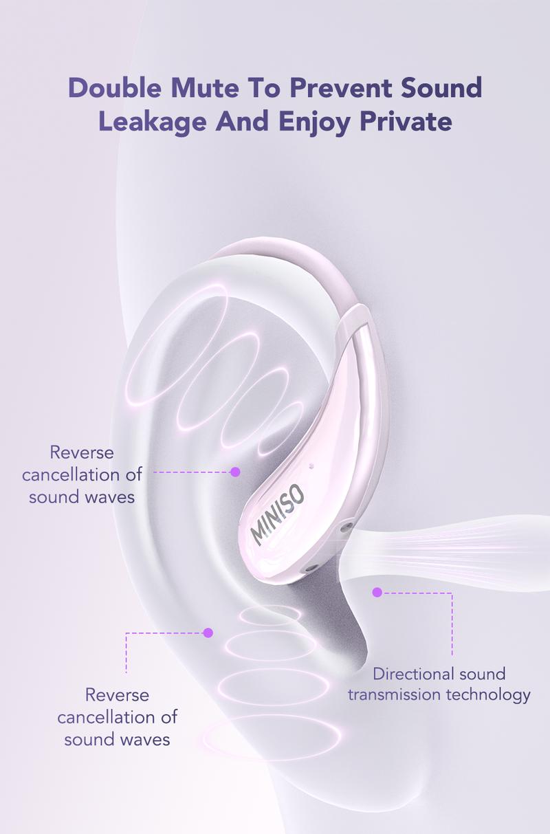 MINISO MS209 Wireless Bluetooth Earbuds, Bluetooth 6.0, OWS Earphones , Sports Headphones, Built-in Microphone, Compatible with Android/IOS