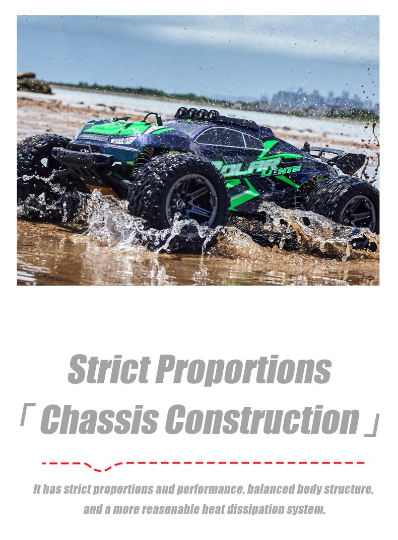 1:8 Scale High Speed Off Road Fast RC Cars for Adult Boys, All Terrain 45KM/H Racing Truck, 2.4Ghz Remote Control, LED Lights, 1 Rechargeable 2600mAh Battery, Birthday Christmas Birthday Party Gifts
