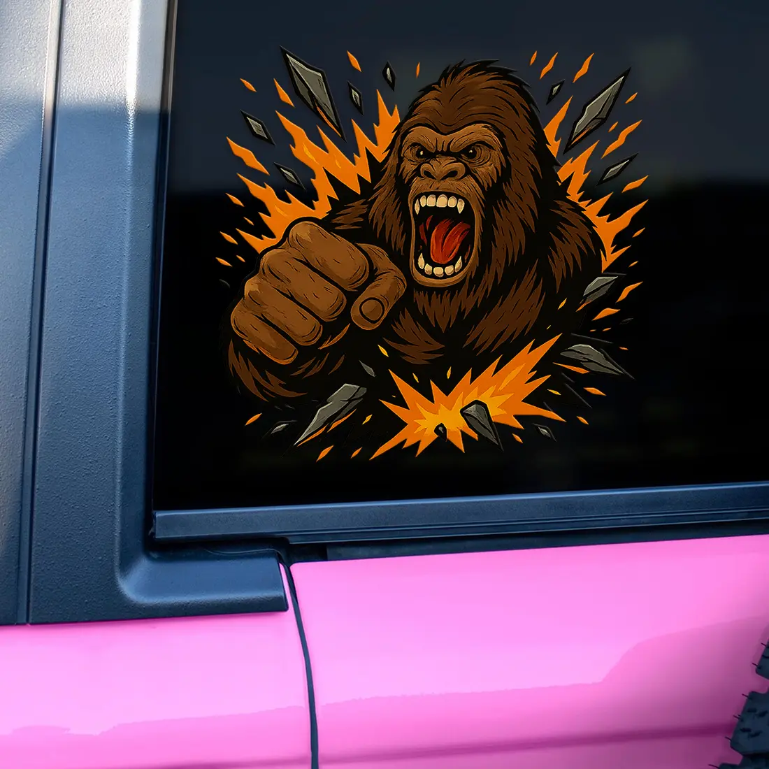 Bigfoot Car Decal, Powerful Sasquatch Sticker, Lively Decals for Vehicles, Vinyl Waterproof Bumper Stickers for Car, Truck, Wall & Window