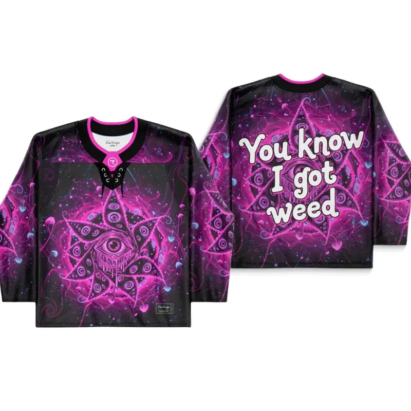 You know I got weed custom Hockey Jersey, Ravebonfire Jersey Shirt, EDM Festival Outfit for Shirt, Long Sleeve Rave Top, Gift Idea