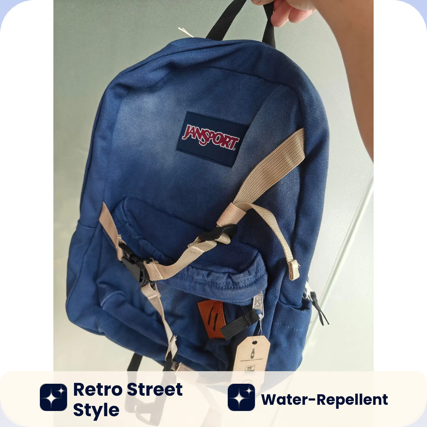 JanSport Vintage Washed Canvas Backpack, Classic School Daypack with Chest Strap for College & Daily Travel.Halloween gift