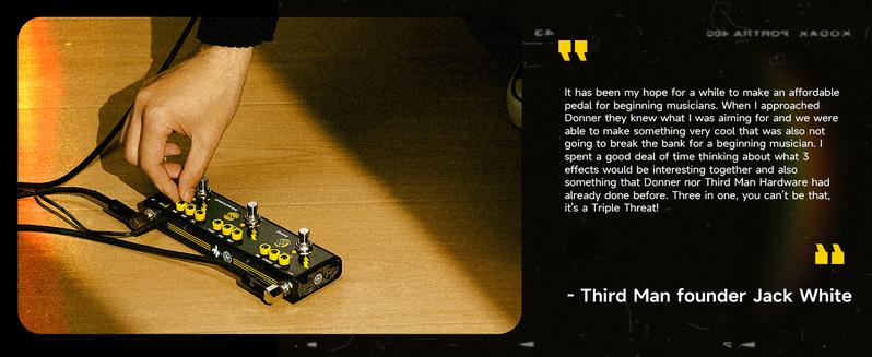 Donner X Third Man Hardware Triple Threat 3-in-1 Analog Multi-Effects Guitar Pedal