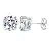 MDFUN 6MM Round Cubic Zirconia Stud Earrings Set, 4-Prong Setting Clear CZ Earrings for Men and Women, Hypoallergenic Classic Minimalist Jewelry