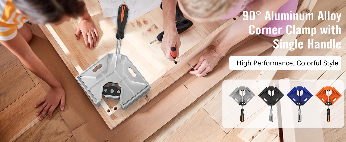 Right Angle Clamp 4 PACK Single Handle 90° Aluminum Alloy Corner Clamp for Woodworking Adjustable Swing Jaw Tools Photo Frame Vise Holder Gifts for Men Dad Right Angle Clamp 4 PACK Single Handle 90° Aluminum Alloy Corner Clamp for Woodworking Adjustable Swing Jaw Tools Photo Frame Vise Holder Gifts for Men Dad