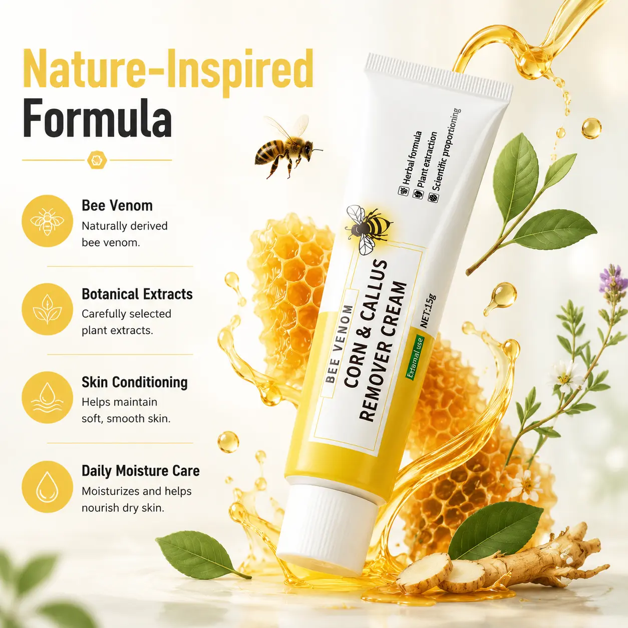 [Limited-Time Offer] Buy 1 Get 1 Free Corn & Callus Natural Soothing Cream - Moisturizing, Hydrating, Peeling, Smoothing Wart Treatment with Long-Lasting Antibacterial Nail Sanitizer Spray