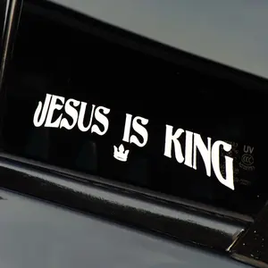 Jesus is king - Faith - Christian High Quality Vinyl Decal – Waterproof Sticker