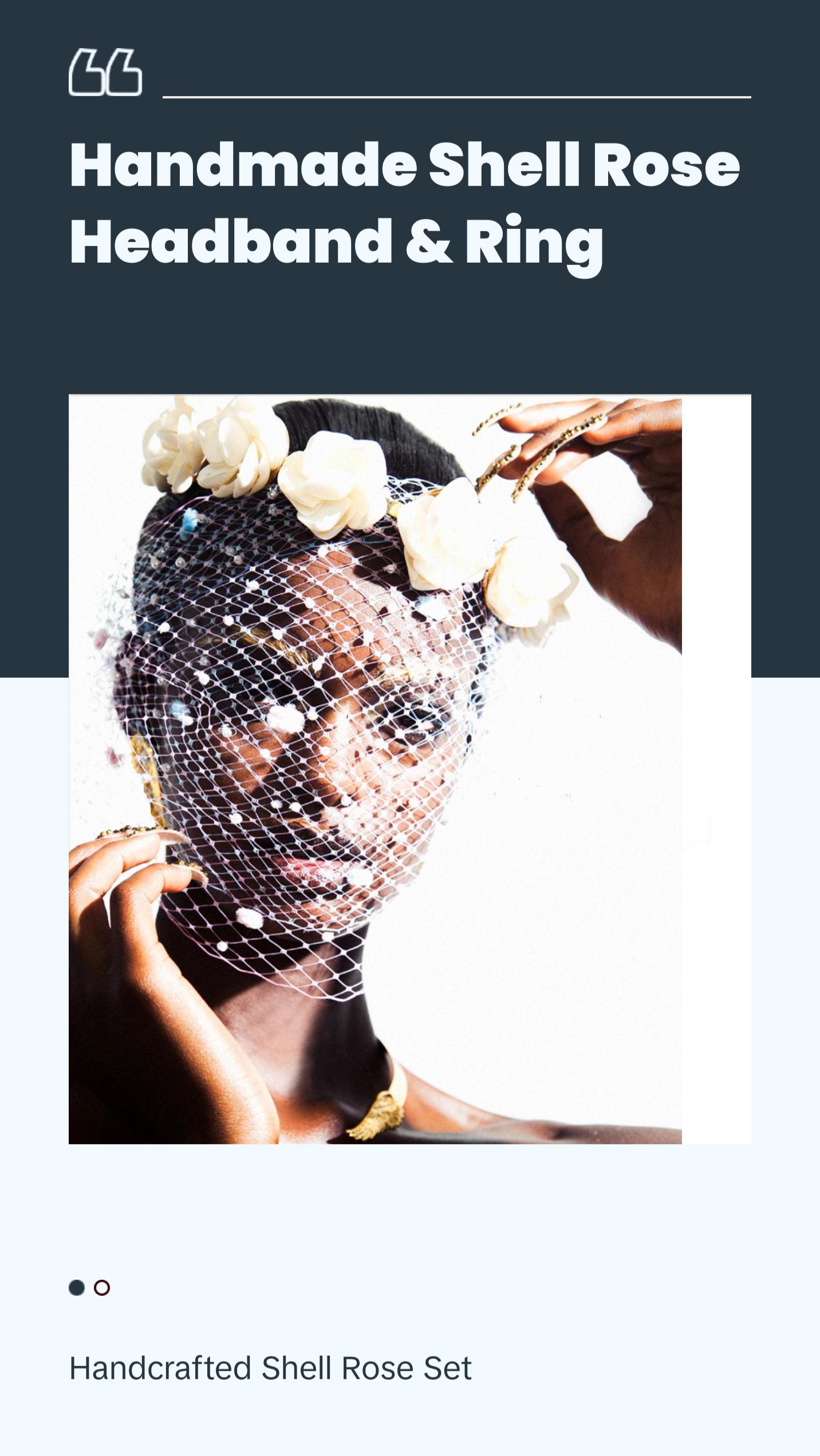 Shell Rose Headband & Ring “sample”
