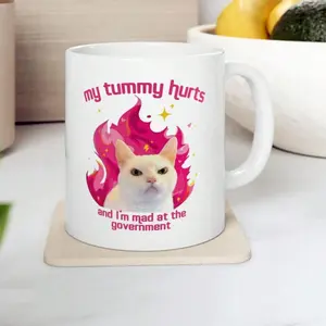 Humorous Mug Saying My Tummy Hurts And Im Mad At The Government 11oz Gift For Friends Family Coworkers Christmas Birthday New Year