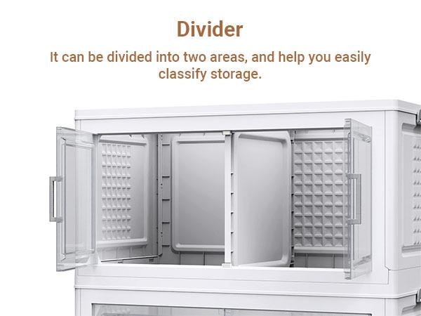 Broview V40 800QT Plastic Storage Bins with Lid and Wheels, Extra Large Stackable Storage Bins with Dividers, Closet Organizers and Storage Cabinet Shelves Collapsible Box for Home Garage