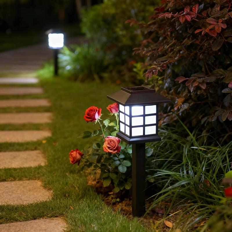 24-Piece Set of Imperial-Style White Light Garden Lights Solar-Powered Outdoor Security Lights Waterproof Christmas Decorative Lights Ideal for Home Gardens and Autumn Festival Party Decorations